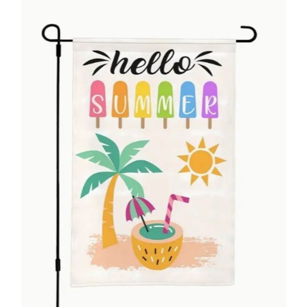 Garden Flag Hello Summer 12x18in Double-sided